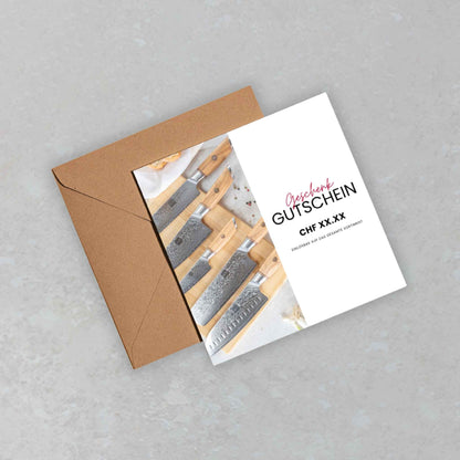 Geschenkgutschein von Kyotsu mit Briefumschlag